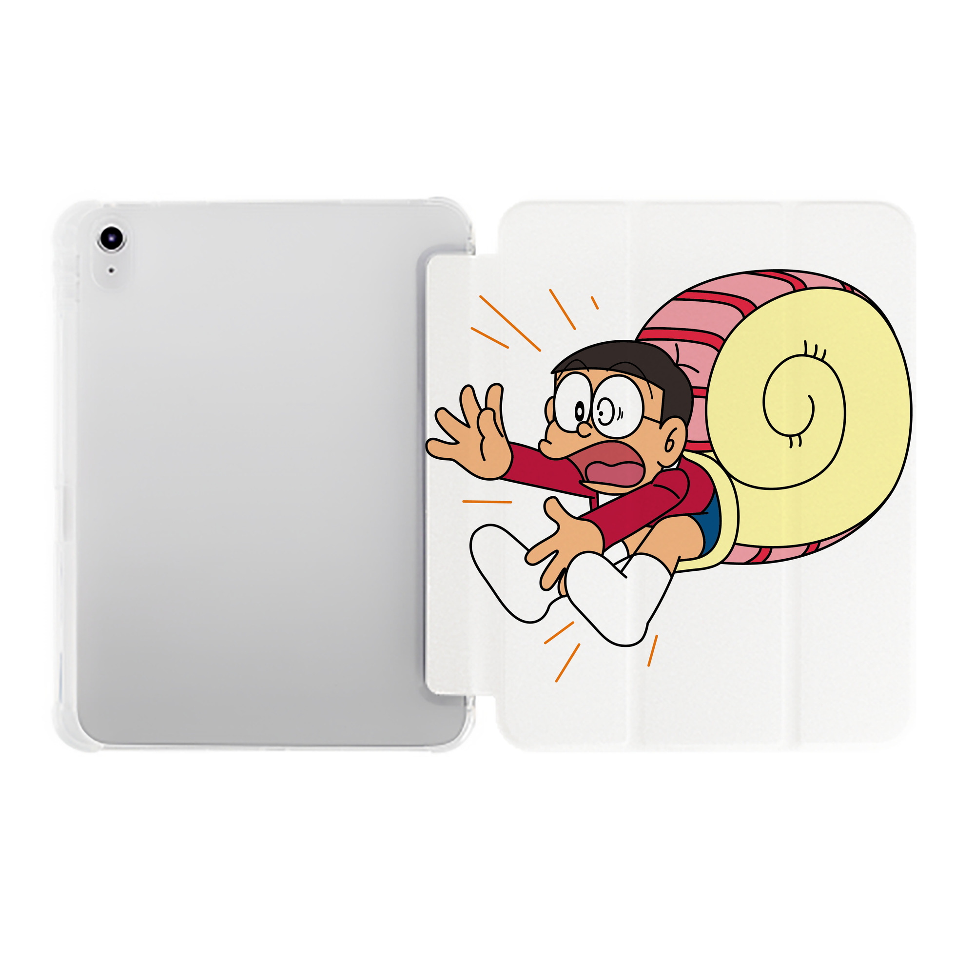 （画像用） ドラえもん 野比 のび太 Doraemon Nobita Nobi IPad ケース ペン収納付き 三つ折りスタンド PUレザー×シリコン 対応機種9.5/10.5/10.9インチ